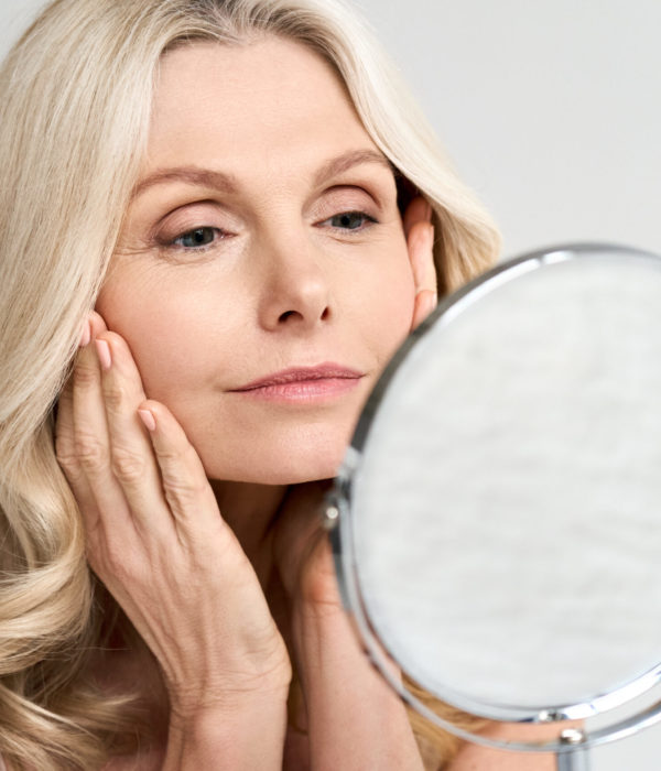 Closeup,Portrait,Of,Gorgeous,Happy,Middle,Age,Woman,Looking,At